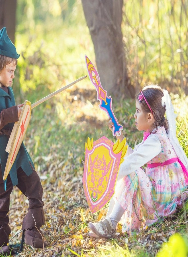 RICHNESS Play Sword and Shield for Girl 2sets Kids Sword Shield Pretend Toy Weapons for Party Dress Up and Role Costumes Pack of 2 … … - Image 5